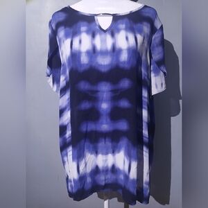 Counterparts Blue & White Patterned Blouse | Elegant Casual Top XL